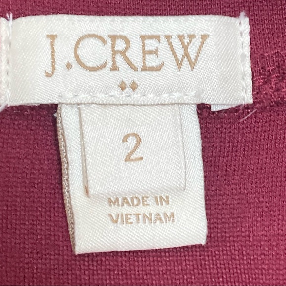 J Crew Zipper Ponte Dress In Burgandy Size 2 Style #B4094 - Picture 9 of 11